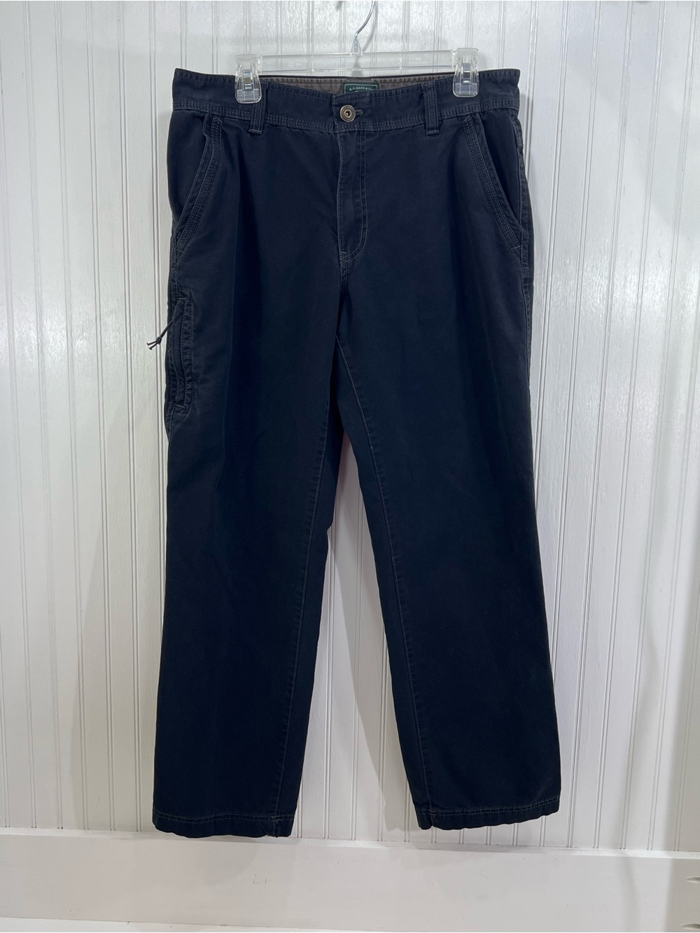 GH Bass Black Canvas Cargo Pants Workwear Straight Leg Utility Mens 34